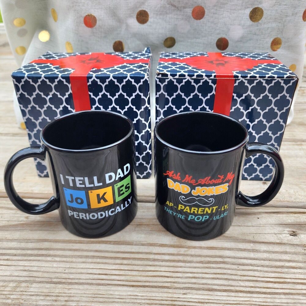 Set of 2 Coffee Mugs"I Tell Dad Jokes Periodically & Ask Me About My Dad Jokes"